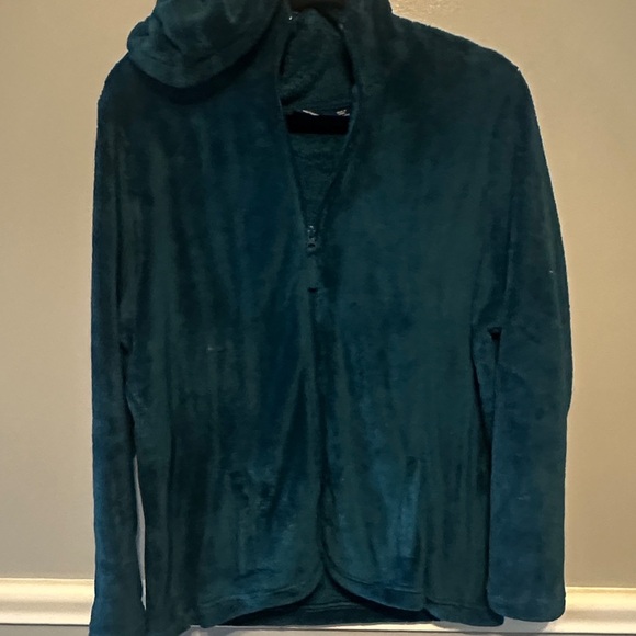 Basic Editions Women's Deep Teal Teddy Jacket - Picture 1 of 8